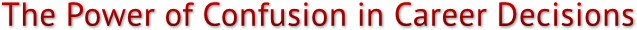 The Power of Confusion in Career Decisions The Power of Confusion in Career Decisions